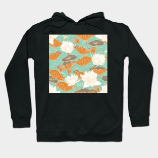 Lotus Flower Orange and Green Hoodie